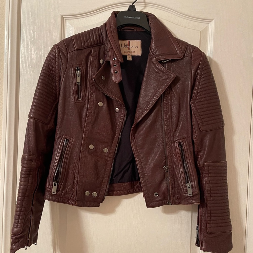 Wilsons Maroon Leather Jacket